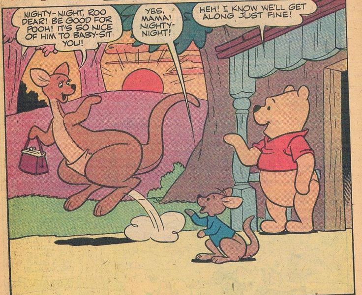 Kanga thanking Pooh for Babysitting Roo