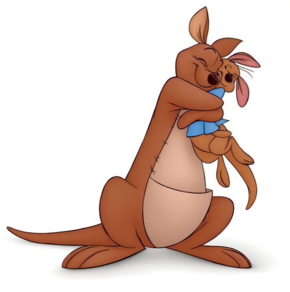 Kanga hugging Roo tightly